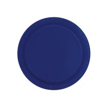 16 Assiettes en carton bleu marine 23 cm