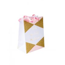 4 Sacs en carton Mlle devient madame rose et doré 15 x 20 cm