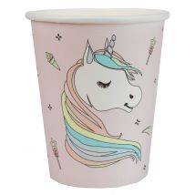 10 Gobelets carton licorne 7,8 x 9,7 cm
