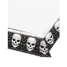 Nappe en plastique Tête de mort Halloween 137 x 259 cm