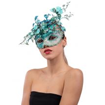 Masque bleuté avec papillon et branchage femme