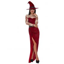 Déguisement sorcière rouge satanique femme