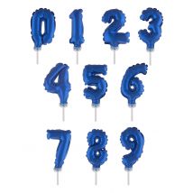 Cake topper ballon chiffre bleu foncé 12,7 cm