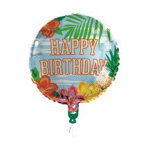Ballon aluminium Happy Birthday Paradise 45 cm
