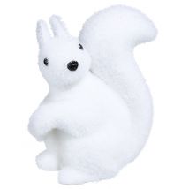 Décoration écureuil blanc 12 cm