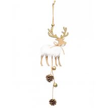 Décoration à suspendre en bois joli renne 28 cm