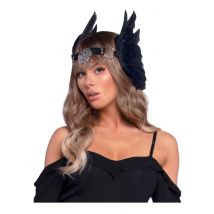 Coiffe ailes d'ange noires luxe adulte