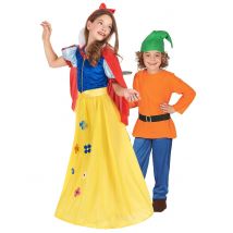 Déguisement de couple princesse et nain enfants
