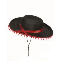Chapeau Espagnol Noir Et Rouge - Thème: Peuples Du Monde - Couleur: Noir - Taille: Taille Unique