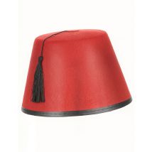 Chapeau Fez Feutrine Adulte - Thème: Peuples Du Monde - Couleur: Rouge - Taille: Taille Unique