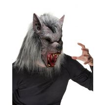 Masque Loup Garou Adulte En Latex - Thème: Magie Et Horreur - Couleur: Argenté / gris - Taille: Taille Unique