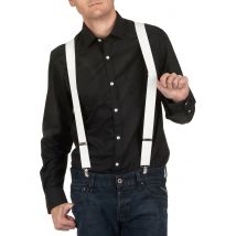Bretelles Blanches Adulte - Thème: Uniforme - Couleur: Blanc - Taille: Taille Unique