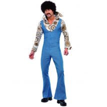 Déguisement Disco Années 70 Ringard Homme - Thème: Rétro - Couleur: Bleu - Taille: M