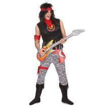 Déguisement Rock Star Homme - Thème: Années 80 : Pop, Fluo - Couleur: Noir - Taille: L