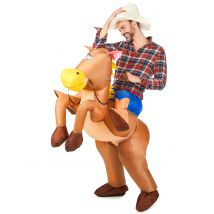 Déguisement Cheval Gonflable Adulte - Thème: Humour - Couleur: Marron - Taille: Taille Unique