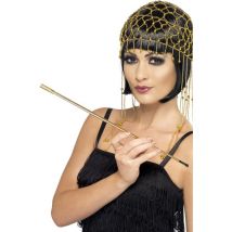 Porte Cigarette Or Extensible Adulte - Thème: Années 20'/30' - Couleur: Doré - Taille: Taille Unique