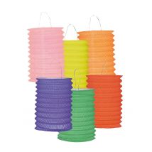 12 Lampions Colorés 13 Cm - Thème: Peuples Du Monde - Couleur: Bleu - Taille: Taille Unique
