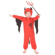 Déguisement Diable Rouge Enfant Halloween - Thème: Religions - Couleur: Rouge - Taille: S 4-6 ans (110-120 cm)