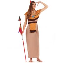 Déguisement Indienne Robe Longue Sexy Femme - Thème: Western - Couleur: Marron - Taille: XL