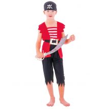 Déguisement Pirate Corsaire Garçon - Thème: Pirates - Couleur: Rouge - Taille: M 7-9 ans (120-130 cm)