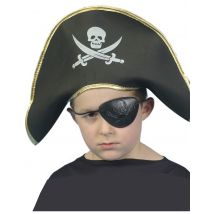 Chapeau Pirate Enfant - Thème: Pirates - Couleur: Noir - Taille: Taille Unique