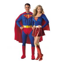 Déguisement De Couple Superman Et Supergirl - Thème: Personnages - Couleur: Bleu - Taille: Taille Unique