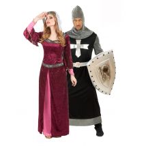 Déguisement De Couple Reine Et Chevalier Médiéval - Thème: Médiéval - Couleur: Coloré - Taille: Taille Unique