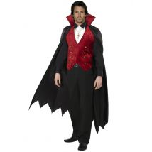 Déguisement Vampire Avec Cape Homme Halloween - Thème: Magie Et Horreur - Couleur: Noir - Taille: M
