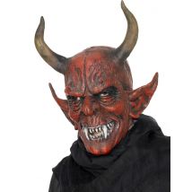 Masque Démon À Cornes Adulte Halloween - Thème: Magie Et Horreur - Couleur: Rouge - Taille: Taille Unique