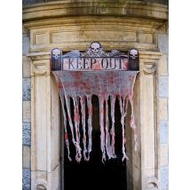 Rideau De Porte Halloween 150 X 95 Cm - Thème: Magie Et Horreur - Couleur: Rouge - Taille: Taille Unique