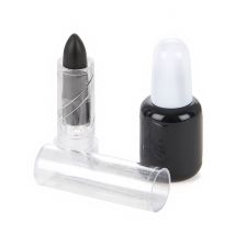 Vernis Et Rouge À Lèvres Noirs Adulte Halloween - Thème: Magie Et Horreur - Couleur: Noir - Taille: Taille Unique