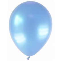 12 Ballons Métallisés Bleu Clair 28 Cm - Thème: Couleurs - Couleur: Bleu - Taille: Taille Unique
