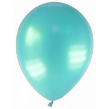 12 Ballons Métallisés Bleu Vert 28 Cm - Thème: Hawaï - Couleur: Vert - Taille: Taille Unique