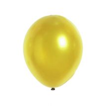 12 Ballons Dorés Métallisés 28 Cm - Doré - Taille: Taille Unique