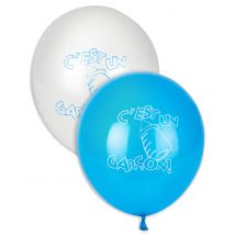 10 Ballons C'est Un Garçon ! Bleus Et Blancs 30 Cm - Bleu - Taille: Taille Unique