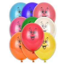 10 Ballons Smile Multicolores 30 Cm - Coloré - Taille: Taille Unique