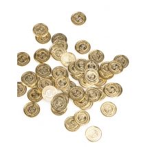 144 Fausses Pièces De Monnaie - Thème: Pirates - Couleur: Doré - Taille: Taille Unique