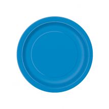 16 Grandes Assiettes En Carton Bleues 22 Cm - Thème: Couleurs - Couleur: Bleu - Taille: Taille Unique