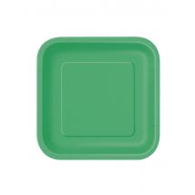 16 Petites Assiettes En Carton Vert Émeraude 18 Cm - Thème: Peuples Du Monde - Couleur: Vert - Taille: Taille Unique