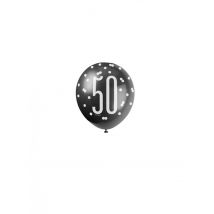 Ballons Gris 50 Ans - Thème: Anniversaire - Couleur: Blanc - Taille: Taille Unique