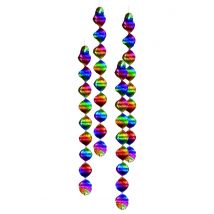 4 Suspensions Spirales Multicolores - Thème: Disco - Couleur: Multicolore - Taille: Taille Unique