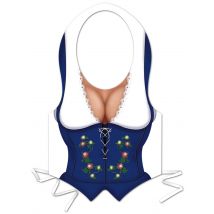 Tablier Plastique Femme Bavaroise Fête De La Bière - Thème: Bavarois - Couleur: Bleu - Taille: Taille Unique