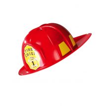 Casque De Pompier Rouge Adulte - Thème: Uniforme - Couleur: Rouge - Taille: Taille Unique