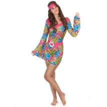 Déguisement hippie femme à fleurs