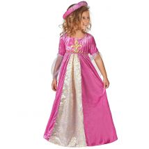 Déguisement Princesse Médiévale Rose Et Or Fille - Thème: Déguisements Par Lettre - Couleur: Rose - Taille: M 7-9 ans (120-130 cm)