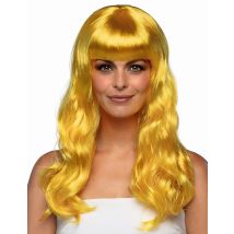 Perruque Longue Jaune Femme - Thème: Disco - Couleur: Coloré - Taille: Taille Unique
