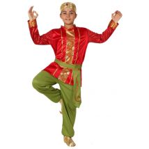 Déguisement Indien Rouge Et Vert Garçon - Thème: Déguisements Par Lettre - Couleur: Vert - Taille: 7-9 ans (130-145 cm)