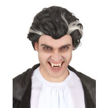 Perruque Vampire Noire Et Blanche Homme - Thème: Magie Et Horreur - Couleur: Noir - Taille: Taille Unique