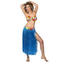 Jupe Hawaïenne Longue Bleue Adulte - Thème: Hawaï - Bleu