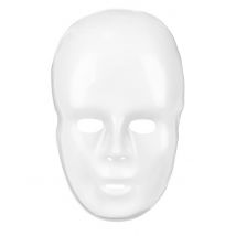Masque Blanc Adulte En Plastique - Thème: Black And White - Couleur: Blanc - Taille: Taille Unique